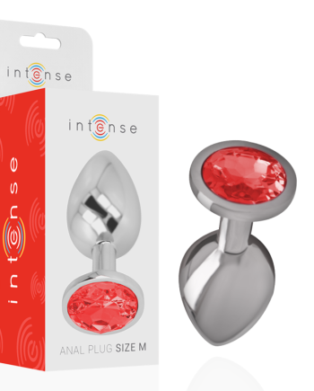 INTENSE - PLUG ANALE IN METALLO CON CRISTALLO ROSSO MISURA M