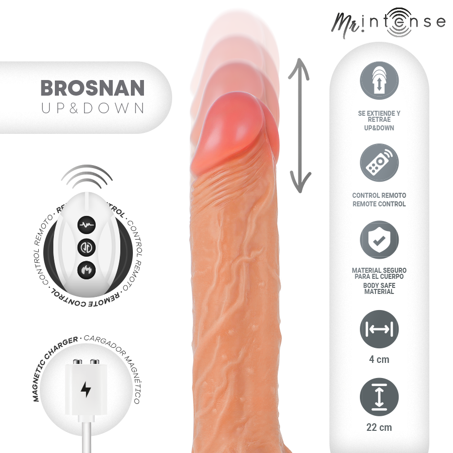 MR INTENSE - BROSNAN PENE REALISTICO TELECOMANDO 22 CM -O- 4 CM