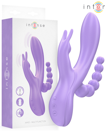 INTENSE - MIKO TRIPLO VIBRATORE CONIGLIO  STIMOLATORE  ANALE 7 VIBRAZIONI VIOLA