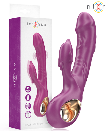 INTENSE - VIBRATORE MULTIFUNZIONE HALLE CON LINGUA STIMOLANTE A DELFINO VIOLA