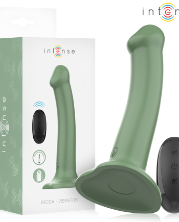 INTENSE - VIBRATORE BECCA CON VENTOSA 10 VIBRAZIONI TELECOMANDO VERDE