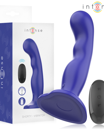 INTENSE - VIBRATORE SHORTY CON VENTOSA TELECOMANDO BLU