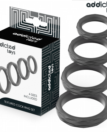 ADDICTED TOYS - SET DI ANELLI PER IL PENE TESTURIZZATI 4 MISURE
