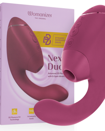 WOMANIZER - DUO NEXT STIMOLATORE DOPPIO CLITORIDEO E PUNTO G ROSA SCURO