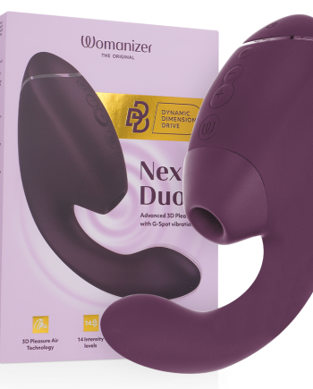 WOMANIZER - DUO NEXT STIMOLATORE DOPPIO CLITORIDEO E PUNTO G VIOLA SCURO