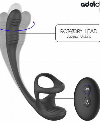 ADDICTED TOYS - PLUG ANALE CON VIBRAZIONE E OSCILLAZIONE A 360 E STIMOLATORE DEI TESTICOLI