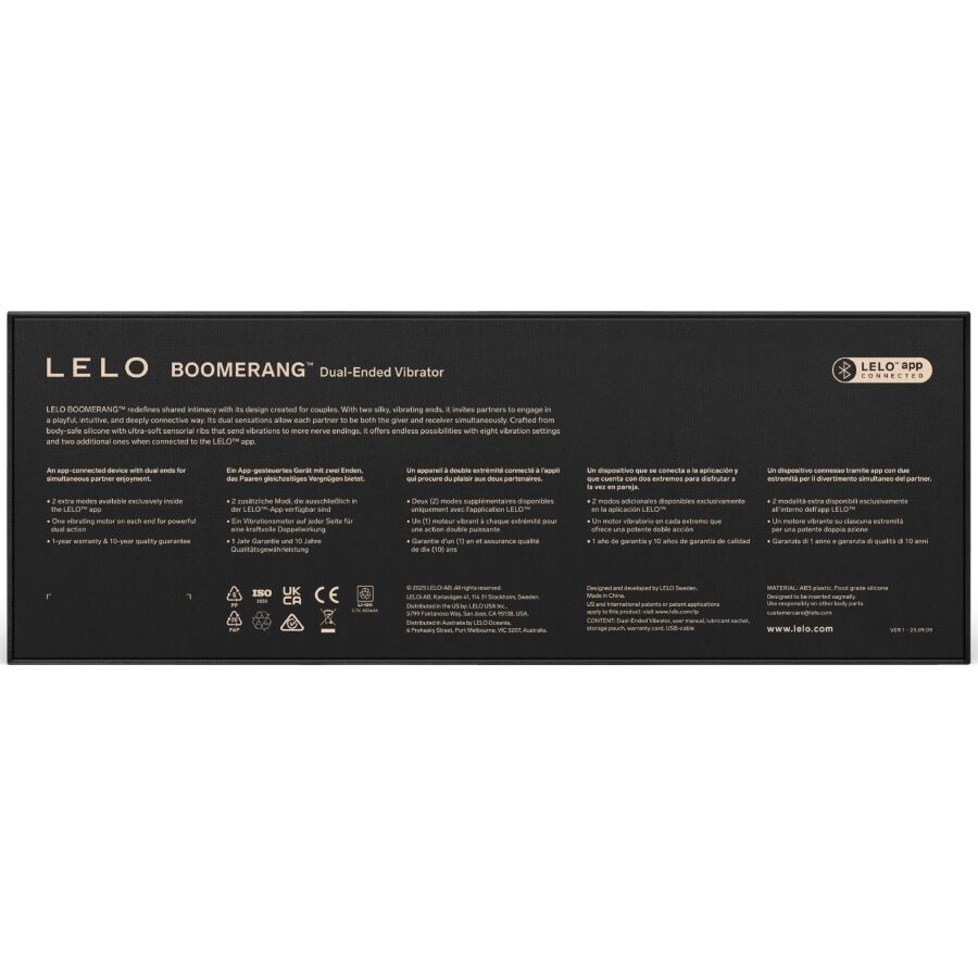 LELO - BOOMERANG VIBRATORE A DOPPIA ESTREMITÀ ROSSO CORALLO